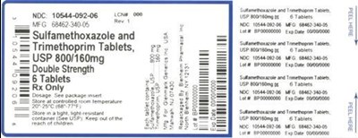 10544-092-06 - 68462-340-05 Rev1.jpg Sulfamethoxazole and Trimethoprim Tablets USP 400 mg/80 mg Bottle Label - 10544 092 06 68462 340 05 Rev1